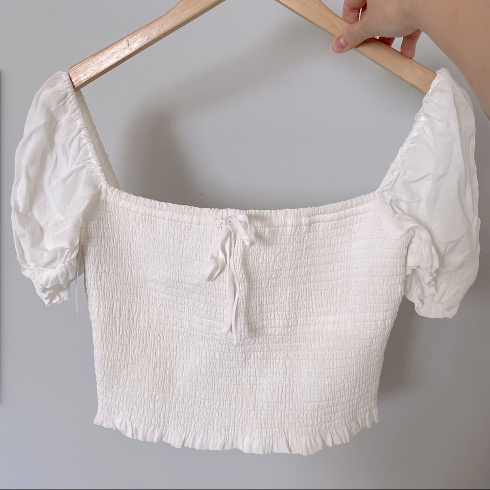 Aritzia smocked crop top